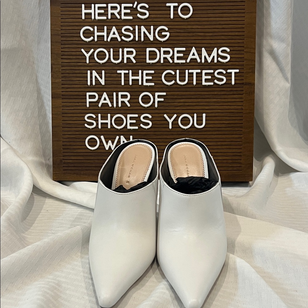 Zara Woman Chic White Mules